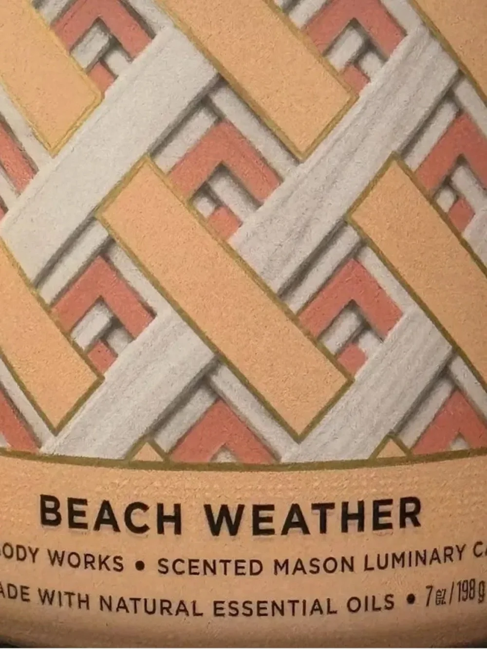 Bath & Body Works Beach Weather 8OZ Patterned Scented Mason Jar Candle
